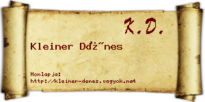 Kleiner Dénes névjegykártya